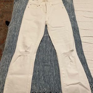 Madewell White Cali Demi Boot Cut Jeans
